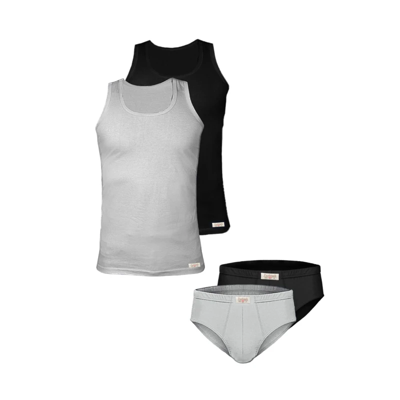 ست شورت و زیرپوش مردانه پنبینه مدل نخ پنبه خالص صادراتی مجموعه 2 عددی