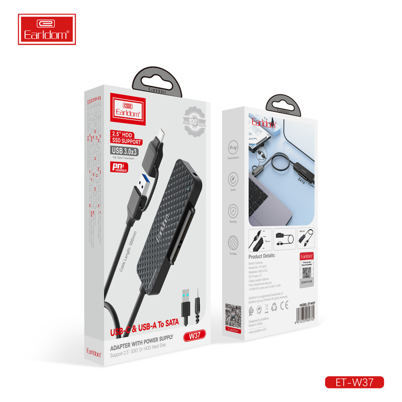 مبدل USB / USB-C به SATA / هاب USB3 ارلدام مدل W37