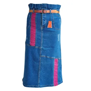 دامن جین زنانه مدل بلند رنگارنگ کد 005