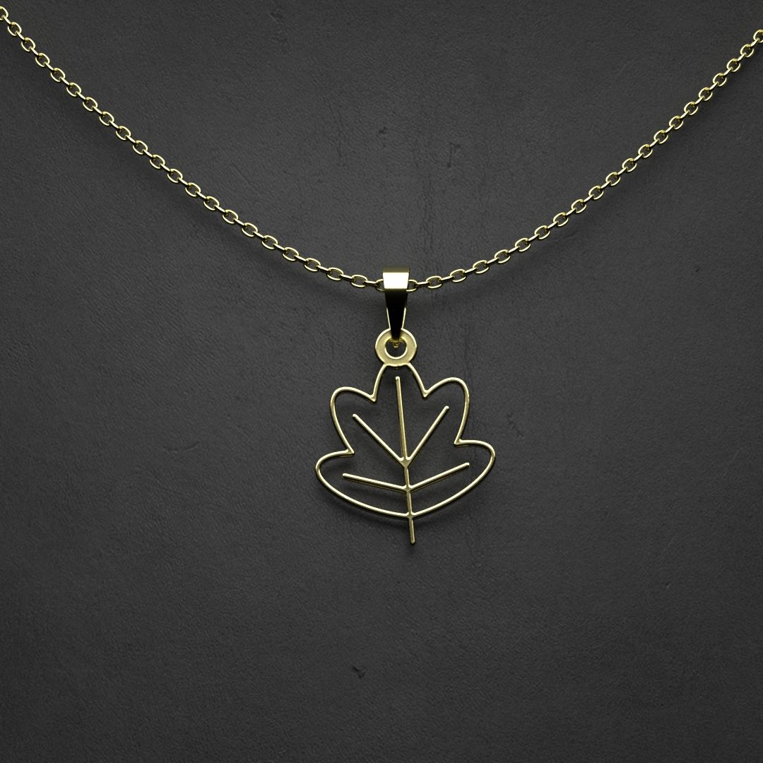 گردنبند طلا 18 عیار زنانه مدوپد مدل برگ کد L2-1-1154 -  - 7