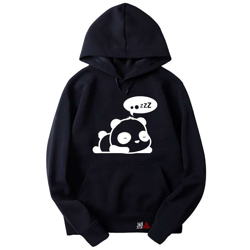 هودی دخترانه مدل  پاندای خوابالو کد T04 رنگ سرمه ای