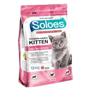 غذا خشک گربه نابالغ سولواس مدل کیتن طعم مرغ و ماهی وزن 12 کیلوگرم
