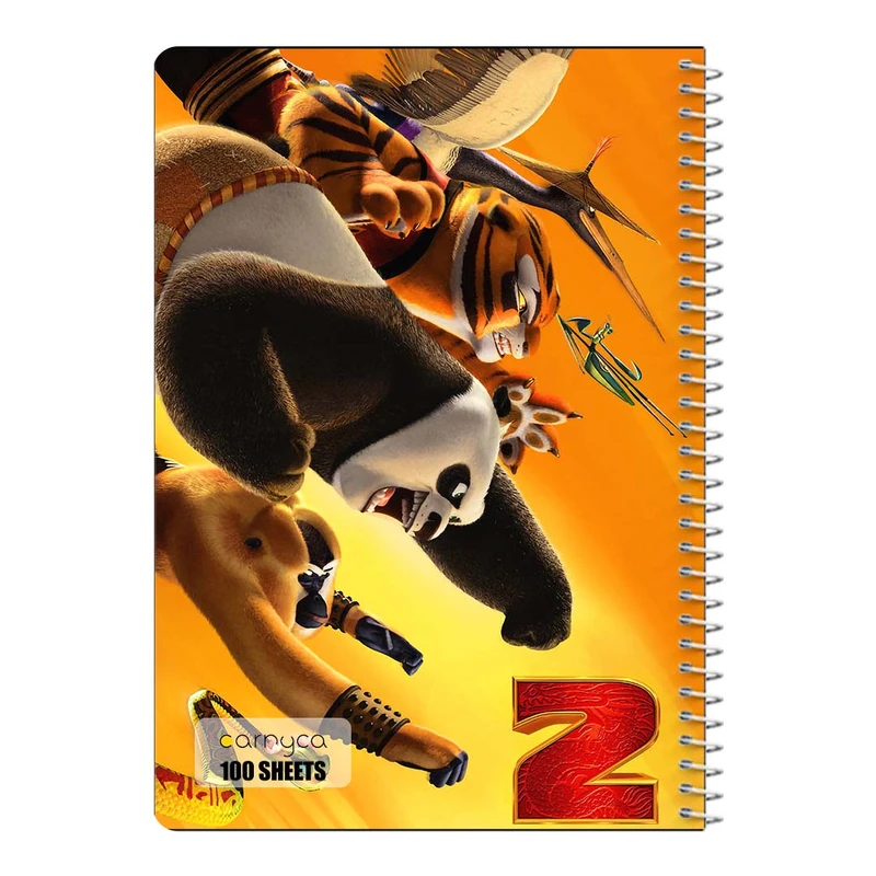 دفتر مشق 100 برگ سیمی کارنیکا طرح پاندای کونگ فوکار Kung Fu Panda کد 33606