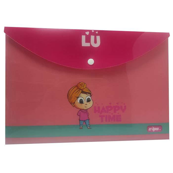 پوشه دکمه دار کلیپس طرح happy time