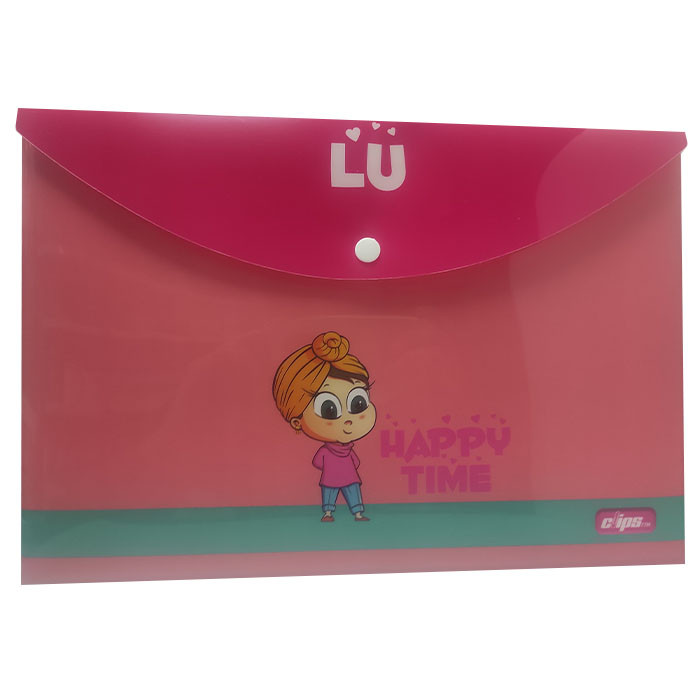 پوشه دکمه دار کلیپس طرح happy time