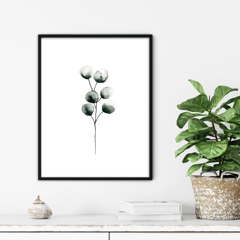 تابلو آتریسا طرح گل مدرن مدل ATFF337 فریم مشکی