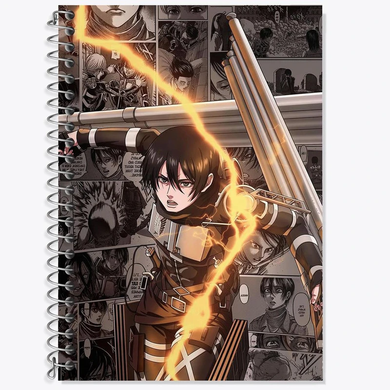 دفتر زبان 50 برگ خندالو مدل دو خط طرح میکاسا آکرمن انیمه اتک آن تایتان Attack on Titan کد 11003