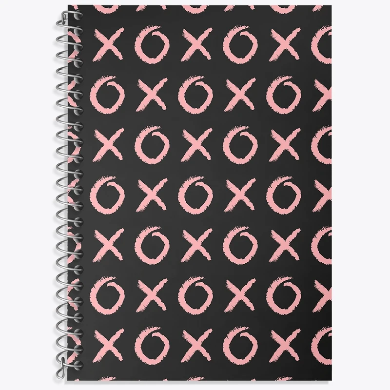 دفتر زبان 50 برگ خندالو مدل دو خط طرح پترن XO کد N140