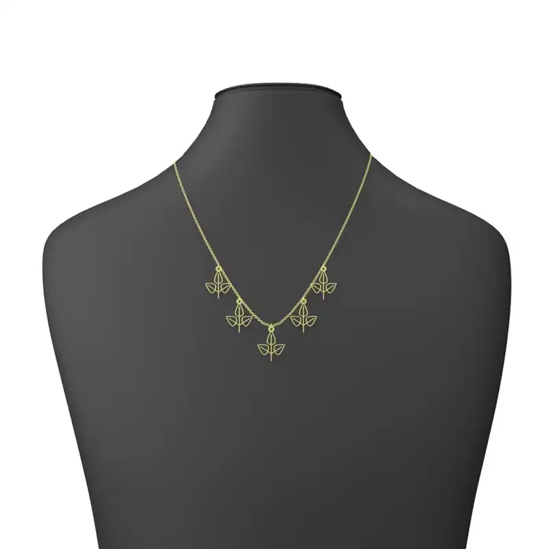 گردنبند طلا 18 عیار زنانه مدوپد مدل برگ کد RNA15892