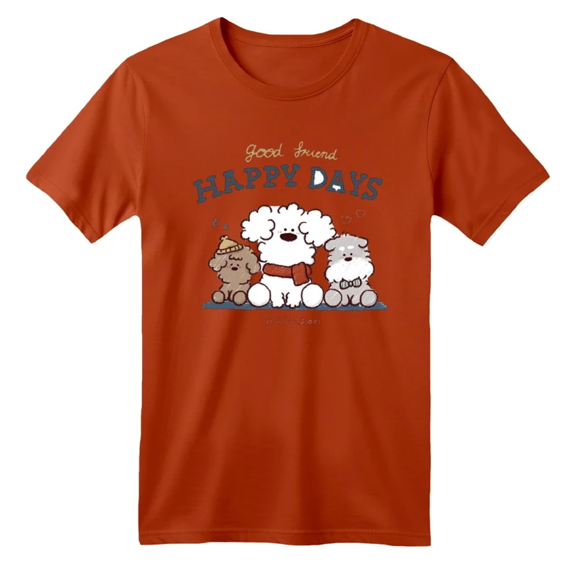 تی شرت آستین کوتاه بچگانه مدل سگ های خوشحال