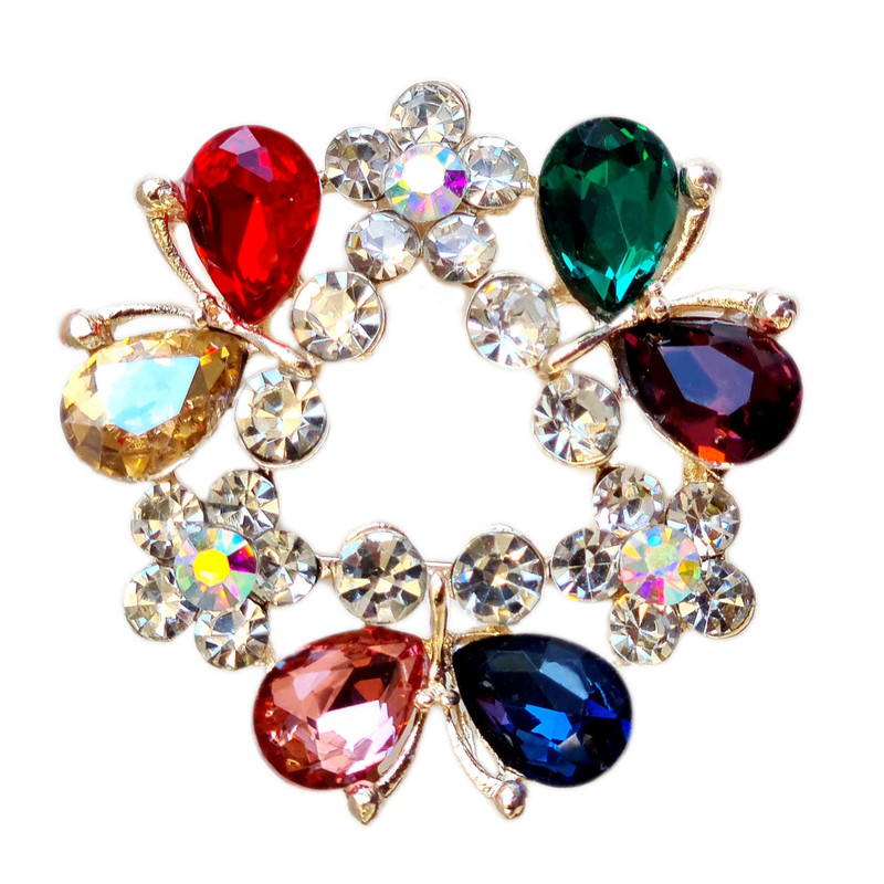 گل سینه زنانه مدل پروانه و ستاره کد 8990 brg