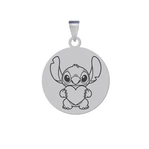 آویز گردنبند زنانه و مردانه هایکا مدل شخصیت کارتونی استیچ قلبی کد am.jh 283