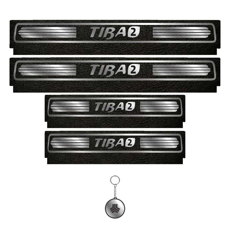 برچسب پارکابی خودرو لندمون کد LM112 MS مناسب برای تیبا دو مجموعه 4 عددی به همراه جاکلیدی