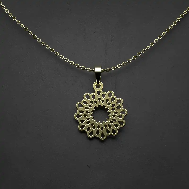 گردنبند طلا 18 عیار زنانه مدوپد مدل گل کد SS2-1-1178