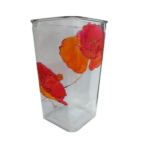 گلدان شیشه ای طرح شقایق کد 01