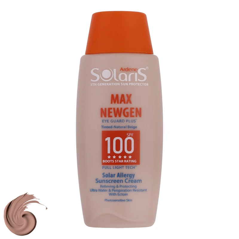 کرم ضدآفتاب رنگی آردن سولاریس SPF100 مدل Max Newgen، مناسب پوست‌های حساس، حجم 100 میلی‌لیتر