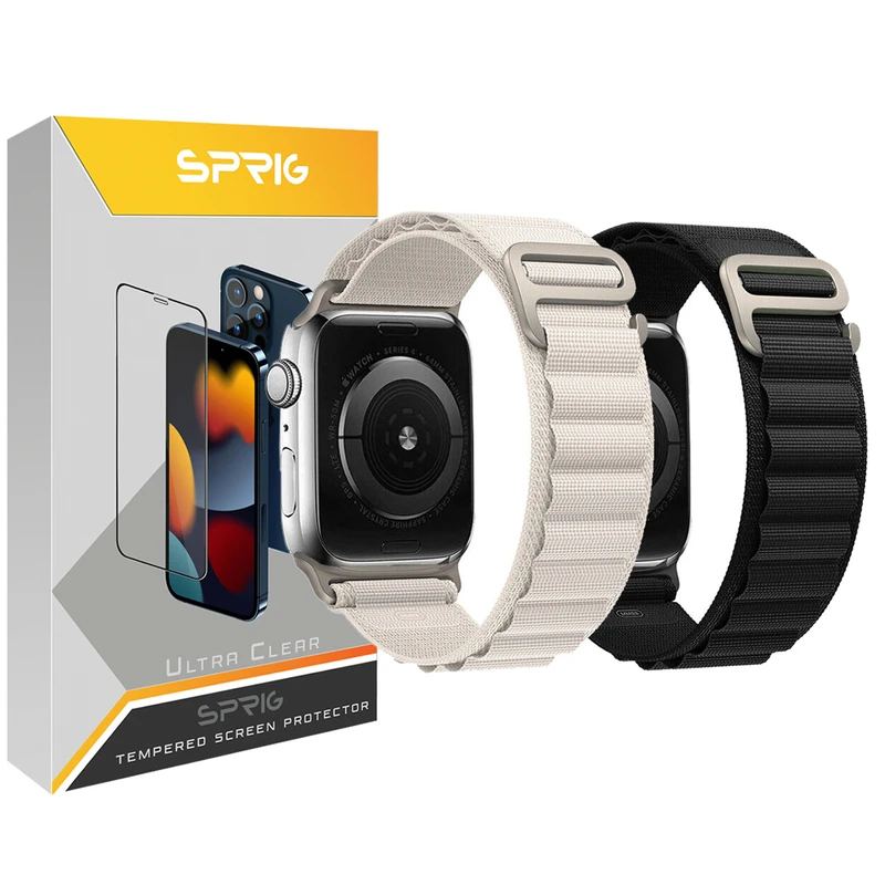 بند اسپریگ مدل Alpine Various Color مناسب برای اپل واچ 42 / 44 / 45 / 49 میلی متر مجموعه دو عددی