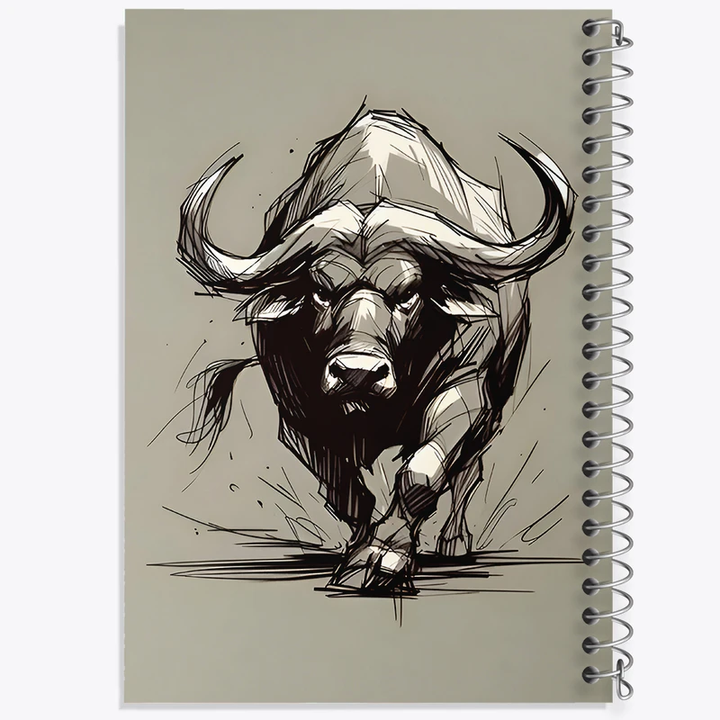 دفتر شطرنجی 50 برگ خندالو طرح گاومیش کد F7924