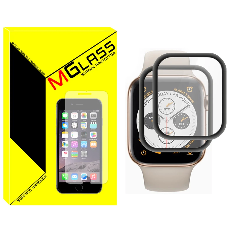 محافظ صفحه نمایش نانو ام‌گلس مدل GLS_Pmma مناسب برای اپل واچ سایز 44 میلی متری سری SE 3 بسته دو عددی