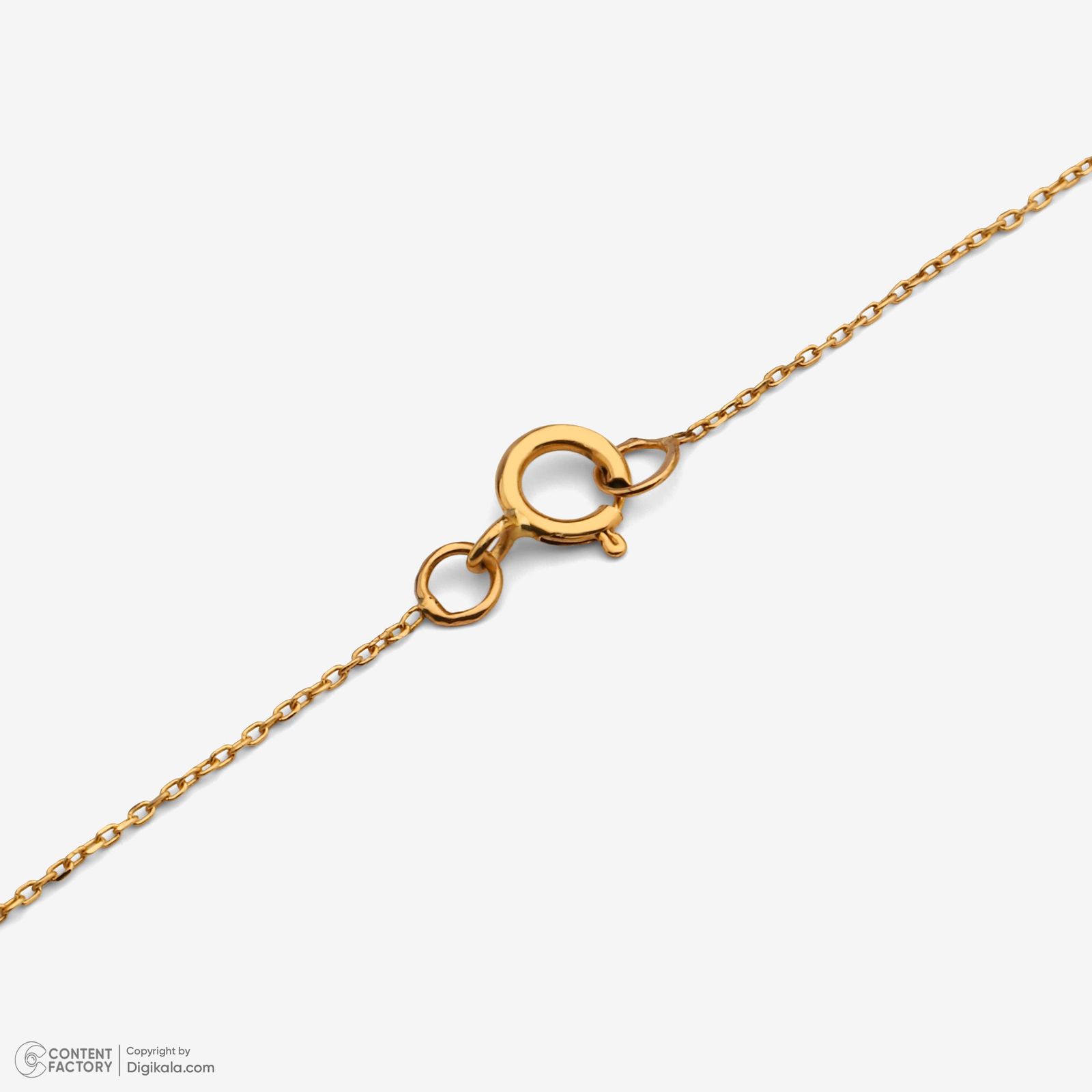 گردنبند طلا 18 عیار زنانه با زنجیر حلقهای (فلامینگو) وی گالری مدل تک گوی تراش کد NC4010 -  - 2
