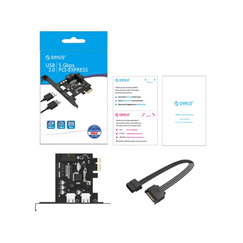 هاب USB 3.0 دو پورت PCI-E اوریکو مدل PVU3-2O2I-V1