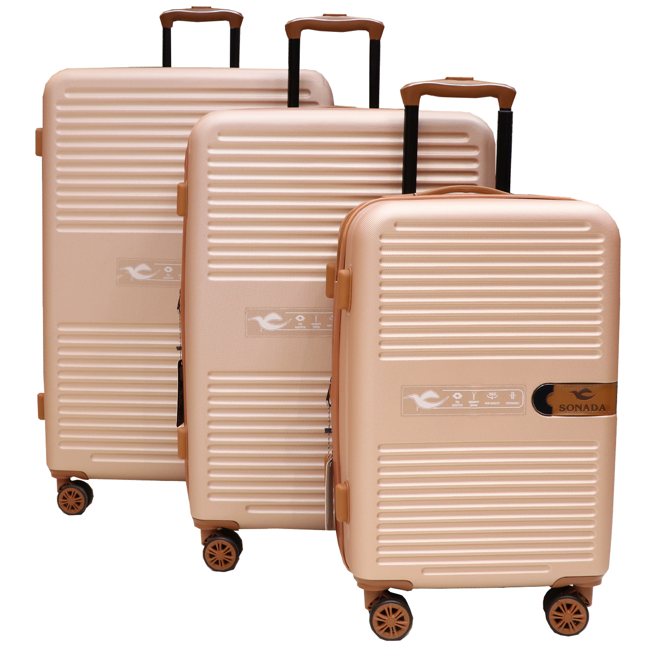 نکته خرید - قیمت روز مجموعه سه عددی چمدان سونادا پلی کربنات مدل 755 sonada خرید