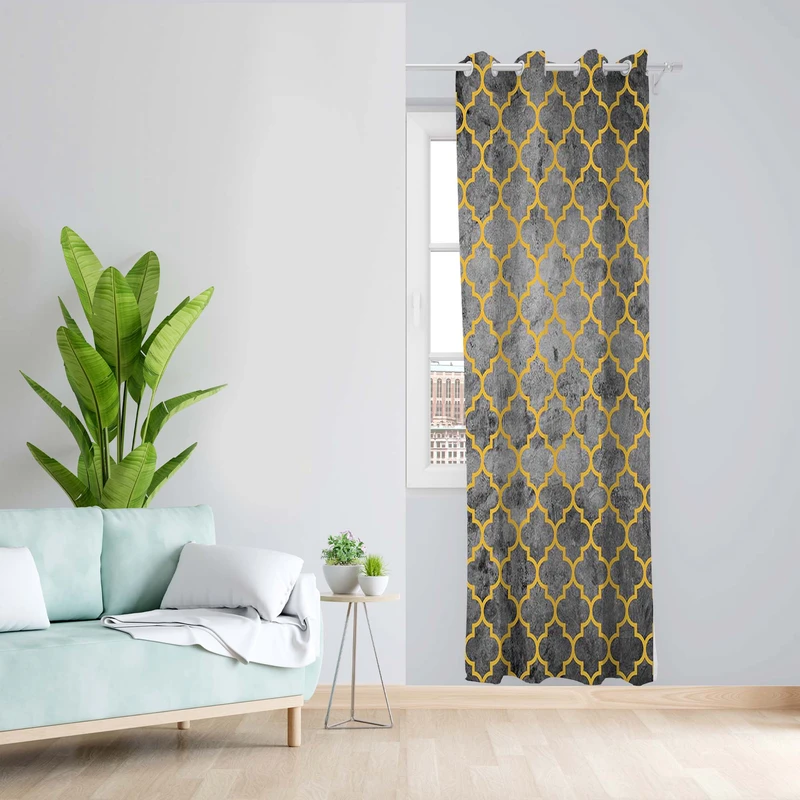 پرده طرح کلاسیک مدل مخمل پانچی کد 5528R z سایز 140x200 سانتی متر