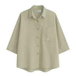 شومیز آستین بلند یقه ایستاده زنانه مدل ساده کد IP58.2