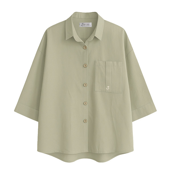 شومیز آستین بلند یقه ایستاده زنانه مدل ساده کد IP58.2