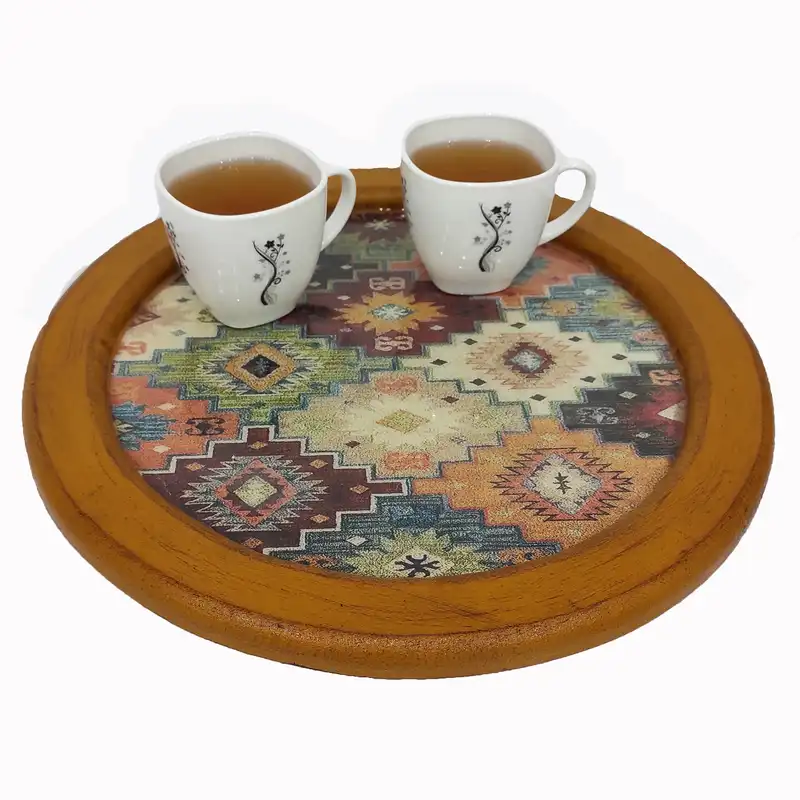 سینی چوبی رزینی مدل سنتی کد 35