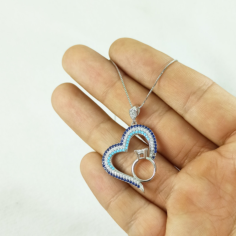 نیم ست نقره زنانه سلین کالا مدل قلب و انگشتر کد pc1-5