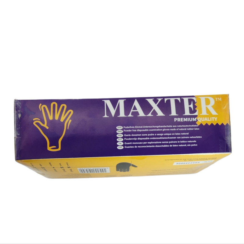 دستکش لاتکس غیر پودری مدل مکستر سایز بزرگ (L) بسته 100 عددی
