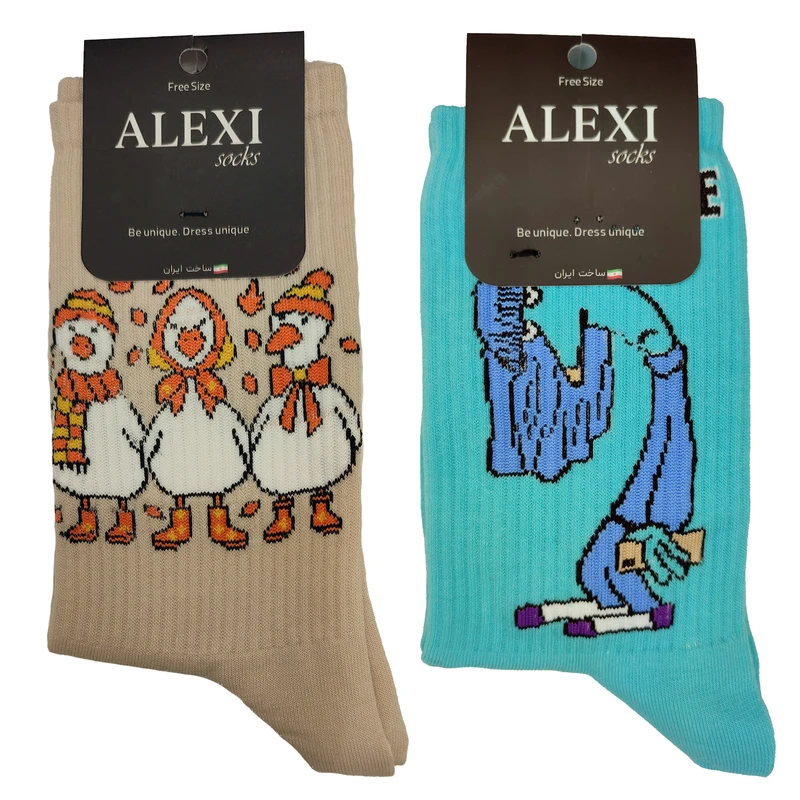 جوراب ساق بلند الکسی مدل BL077 بسته 2 عددی