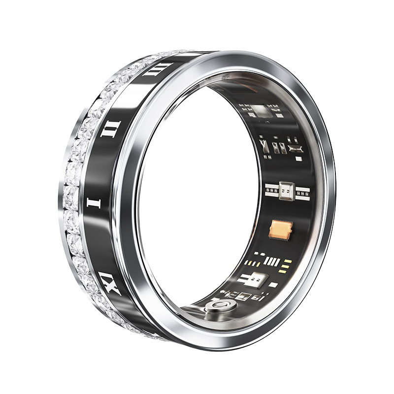 حلقه هوشمند اسمارت رینگ مدلV2-diamond رنگ نقره ای مشکی