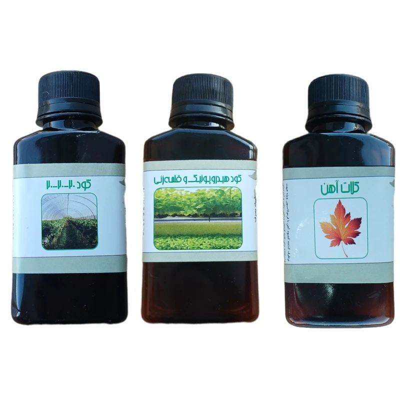کود مایع کامل سه بیست و کلات آهن و کود هیدروپونیک و قلمه مدل life drop حجم 110 میلی لیتر بسته 3 عددی