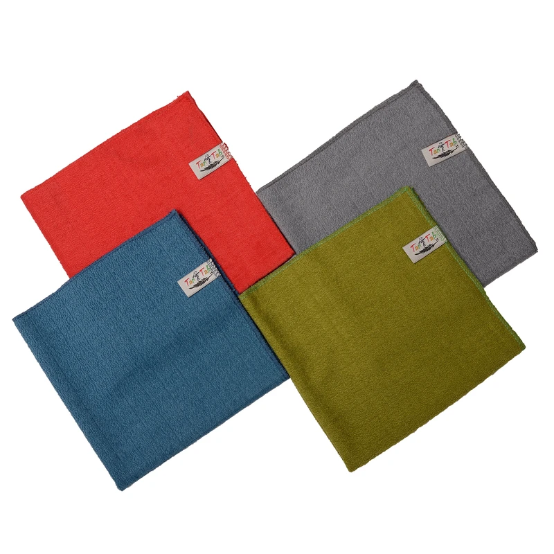 دستمال آشپزخانه تن تاب مدل چهار خانه مجموعه 4 عددی