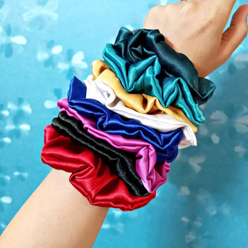 کش مو زنانه مدل اسکرانچی ساتن بسته 25 عددی