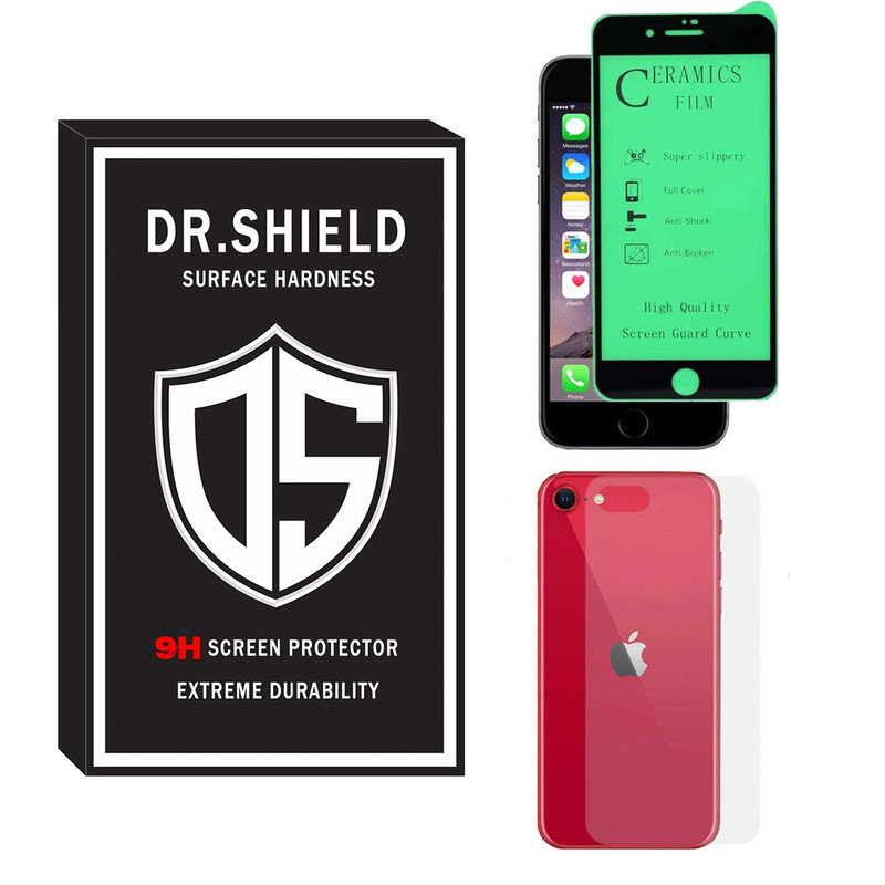 محافظ صفحه نمایش سرامیکی دکتر شیلد مدل TCPDR-06 مناسب برای گوشی موبایل اپل Iphone Se به همراه محافظ پشت گوشی