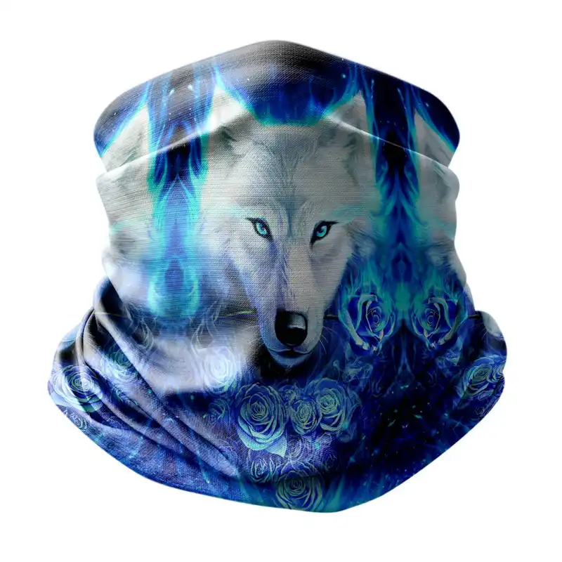 دستمال سر و گردن هزاردستان طرح گرگ و گل مدل ds138