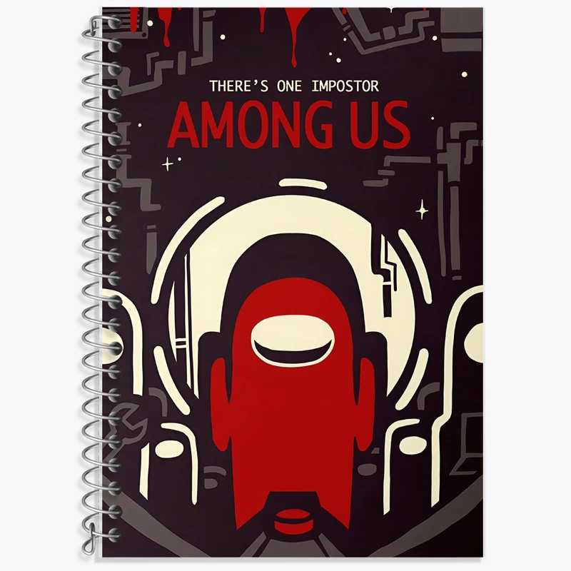 دفتر زبان 50 برگ خندالو مدل سه خط طرح امانگ آس (Among Us) کد N4300