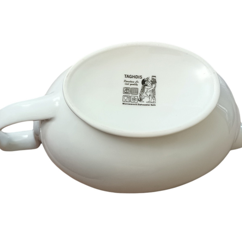 سس خوری شرکت صنایع چینی تقدیس مدل طلاکوب دسته دار سس خوری شرکت صنایع چینی تقدیس مدل طلاکوب دسته دار