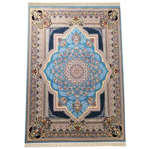فرش ماشینی ستاره کویر راوند کد 1346 زمینه آبی