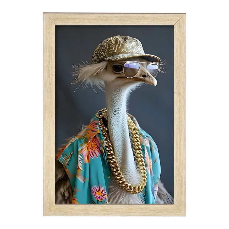 تابلو خندالو مدل شتر مرغ پولدار کد F12749