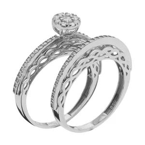 ست حلقه و پشت حلقه طلا 18 عیار زنانه مایا ماهک مدل MR0922