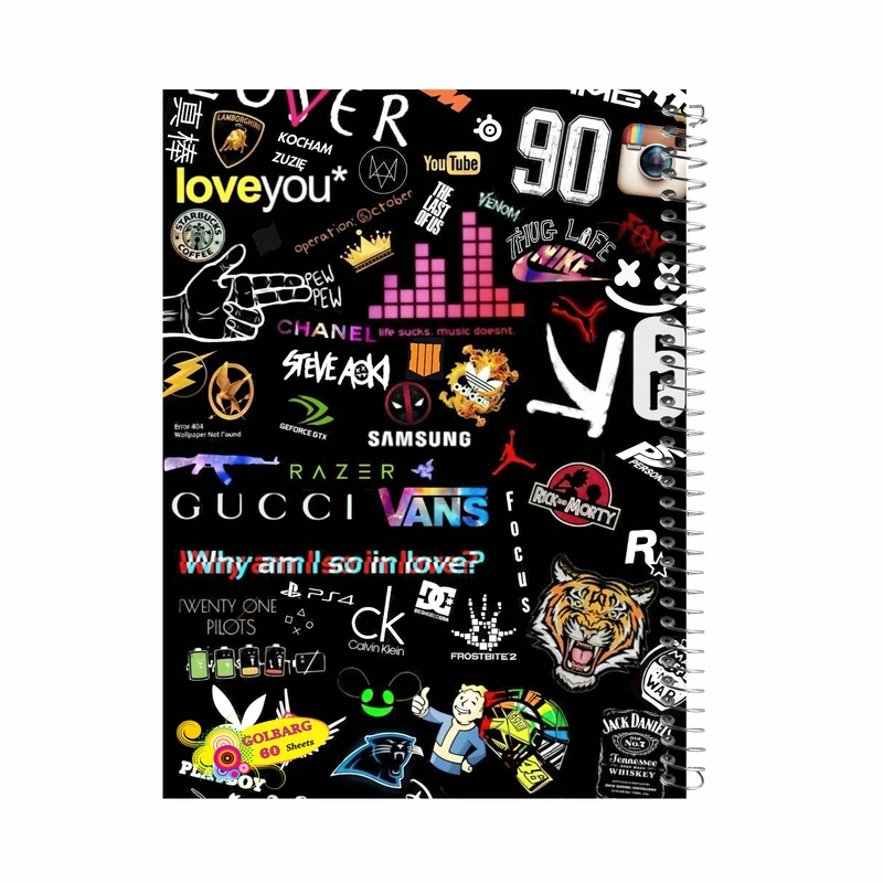 دفتر مشق 60 برگ گلبرگ طرح دبیرستانی کد 601725