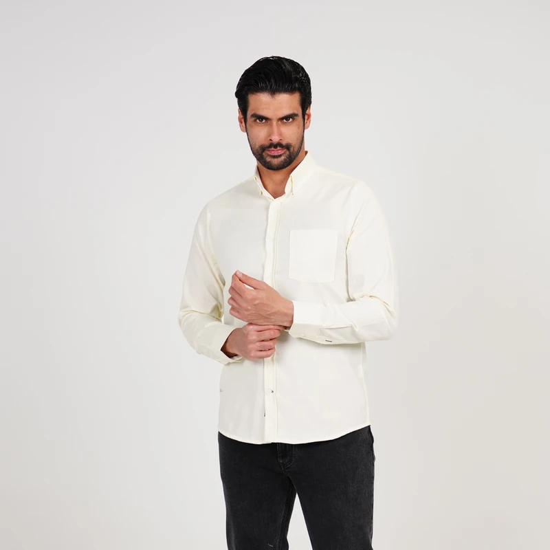 پیراهن آستین بلند یقه برگردان مردانه پاتن جامه مدل 04MR8691