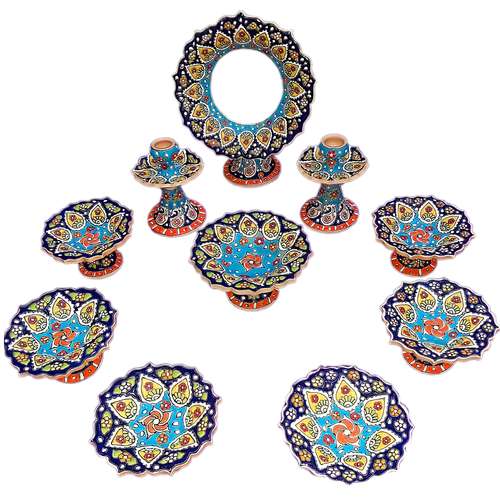 ست 10 تکه هفت سین میناکاری طرح مینا کد 324