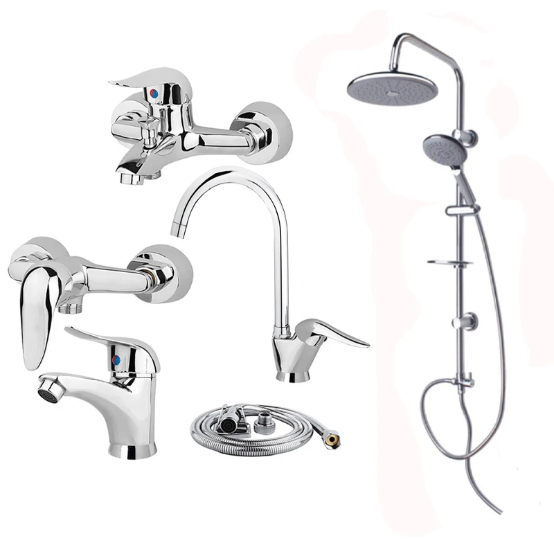 ست شیرآلات شیرآلات بهداشتی و ساختمانی توفیق مدل اوج پلاس رسوبگیر مجموعه 6 عددی