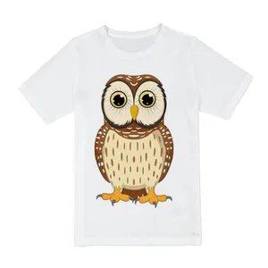 تی شرت آستین کوتاه دخترانه مدل جغد کد BA40 s