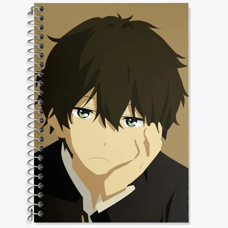 دفتر زبان 50 برگ خندالو مدل سه خط طرح اورکی انیمه هیوکا Hyouka کد 17082